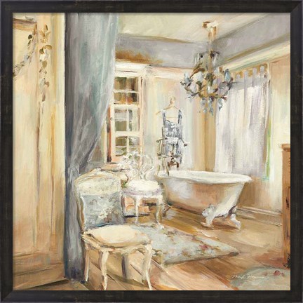 Framed Boudoir Bath I Gray Print