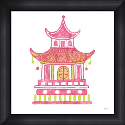 Framed Everyday Chinoiserie II Pink Print