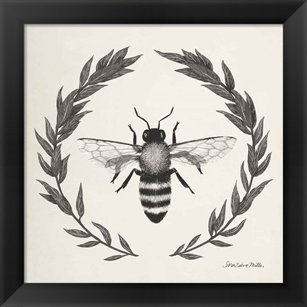 Framed Happy to Bee Home I Neutral Print