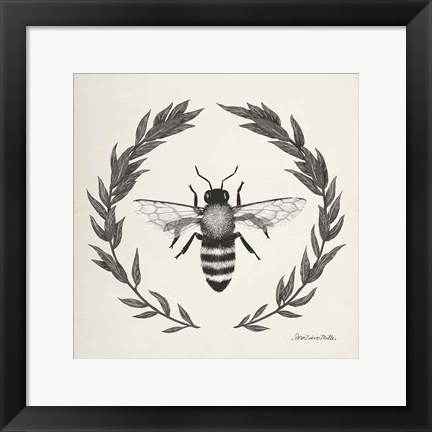 Framed Happy to Bee Home I Neutral Print