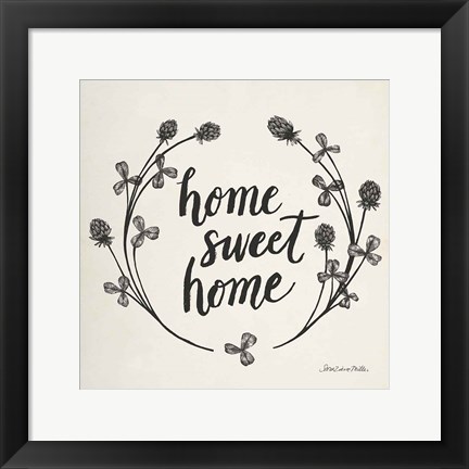Framed Happy to Bee Home I Words Neutral Print