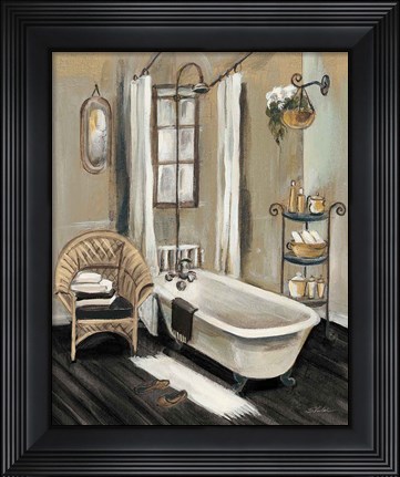 Framed French Bath II Black v2 Print