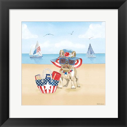 Framed Summer Paws Patriotic IV Print