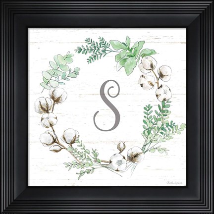 Framed Farmhouse Cotton XI Sage Print