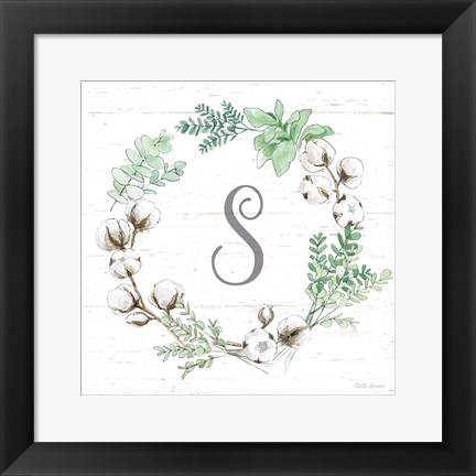 Framed Farmhouse Cotton XI Sage Print