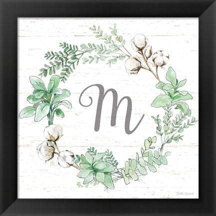 Framed Farmhouse Cotton X Sage Print