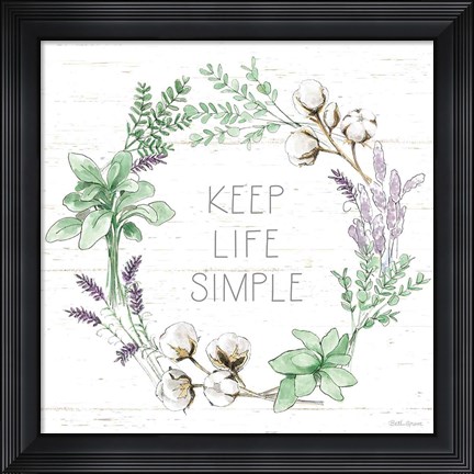 Framed Farmhouse Cotton IX Sage Print