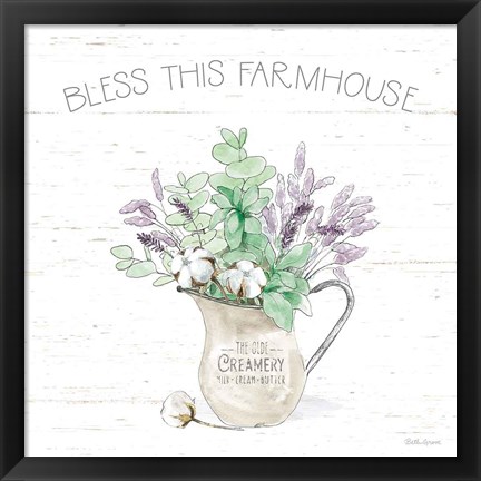 Framed Farmhouse Cotton II Sage Print