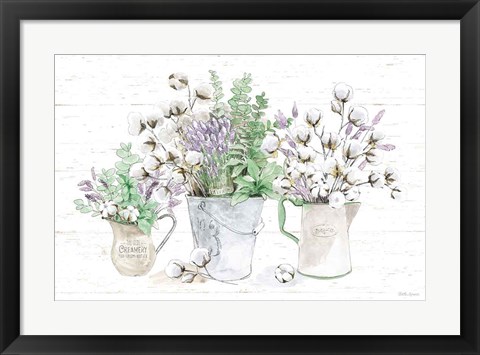 Framed Farmhouse Cotton I Sage Print