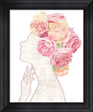 Framed She Dreams of Roses II Gold Print