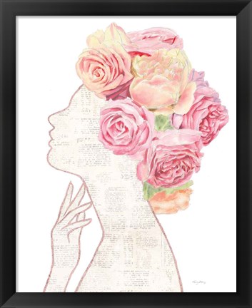 Framed She Dreams of Roses II Gold Print