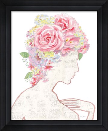 Framed She Dreams of Roses I Gold Print