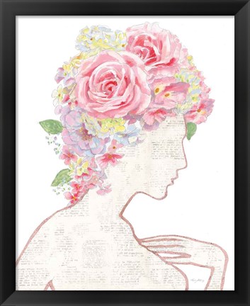 Framed She Dreams of Roses I Gold Print