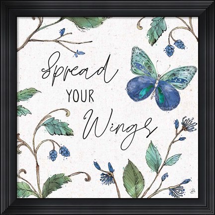 Framed Outdoor Beauties II Color Spread Your Wings Print