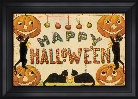 Framed Halloween Nostalgia Happy Halloween Print