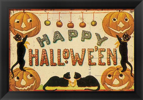 Framed Halloween Nostalgia Happy Halloween Print