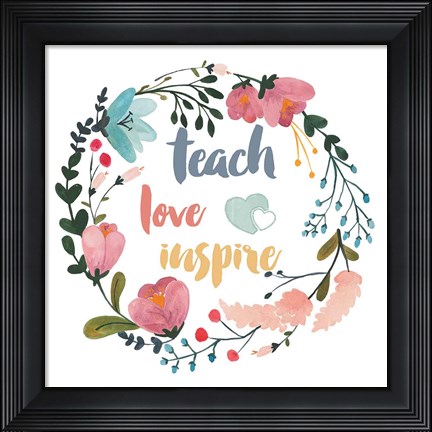 Framed Harriet Floral Teacher Inspiration I Print