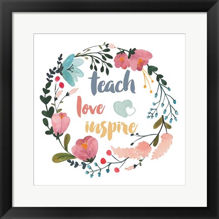 Framed Harriet Floral Teacher Inspiration I Print