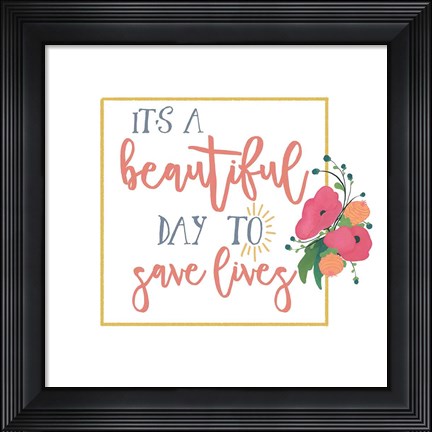 Framed Harriet Floral Nurse Inspiration I Print