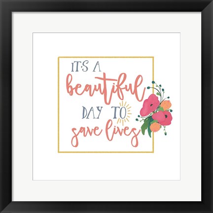 Framed Harriet Floral Nurse Inspiration I Print