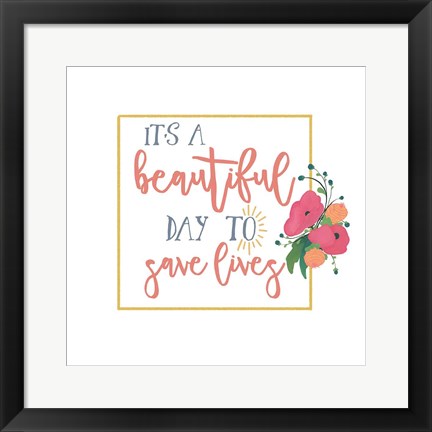 Framed Harriet Floral Nurse Inspiration I Print