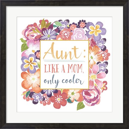 Framed Flourish Aunt Inspiration I Print
