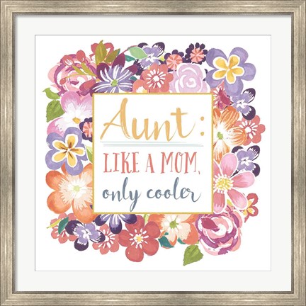 Framed Flourish Aunt Inspiration I Print