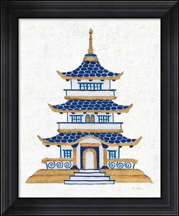 Framed Flora Chinoiserie VIII Textured Print