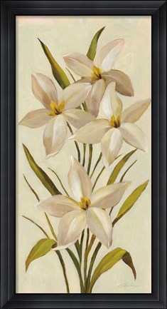 Framed Elegant White Florals II Print