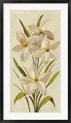 Framed Elegant White Florals II Print