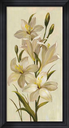 Framed Elegant White Florals I Print
