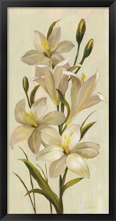 Framed Elegant White Florals I Print