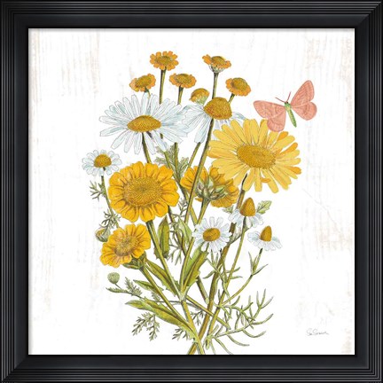 Framed White Barn Flowers X Sq Print