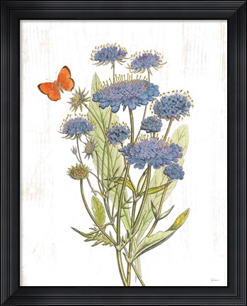 Framed White Barn Flowers IX Print