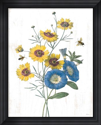 Framed White Barn Flowers VIII Print