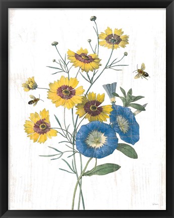 Framed White Barn Flowers VIII Print