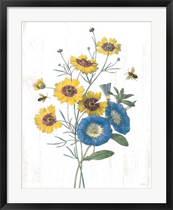 Framed White Barn Flowers VIII Print