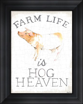 Framed Farm Life burlap Print