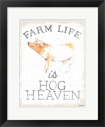 Framed Farm Life burlap Print