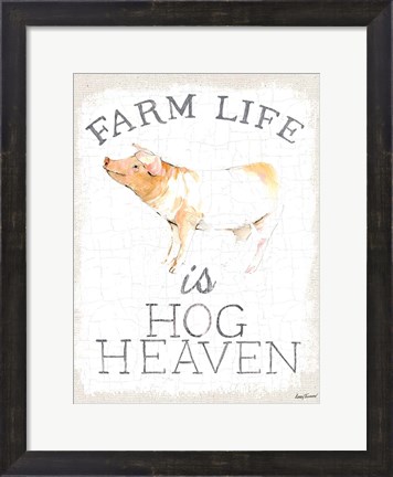 Framed Farm Life burlap Print
