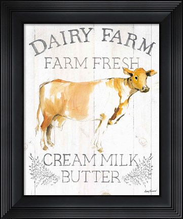 Framed Dairy Farm wood Print