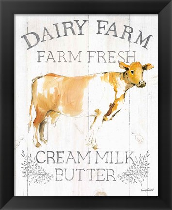 Framed Dairy Farm wood Print