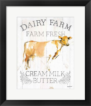 Framed Dairy Farm wood Print