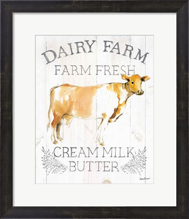 Framed Dairy Farm wood Print