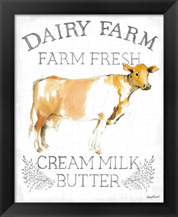 Framed Dairy Farm enamel Print