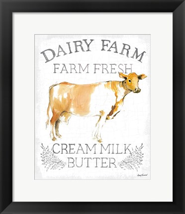 Framed Dairy Farm enamel Print