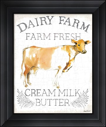 Framed Dairy Farm burlap Print
