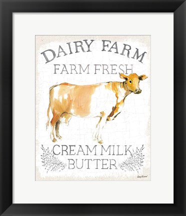 Framed Dairy Farm burlap Print