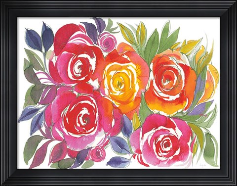 Framed Bold Roses I Print