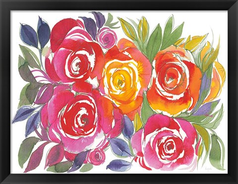 Framed Bold Roses I Print